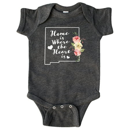 

Inktastic New Mexico Home is Where the Heart is with Watercolor Floral Gift Baby Boy or Baby Girl Bodysuit