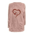 thumbnail image 4 of Taqqpue Sweaters for Women Pullover Womens Warm Fuzzy Fleece Sweatshirts Winter Plus Size Casual Long Sleeve Love Heart Printed Shirts Tees Pullover Tunic Tops with Pockets Christmas Gifts for Women, 4 of 4