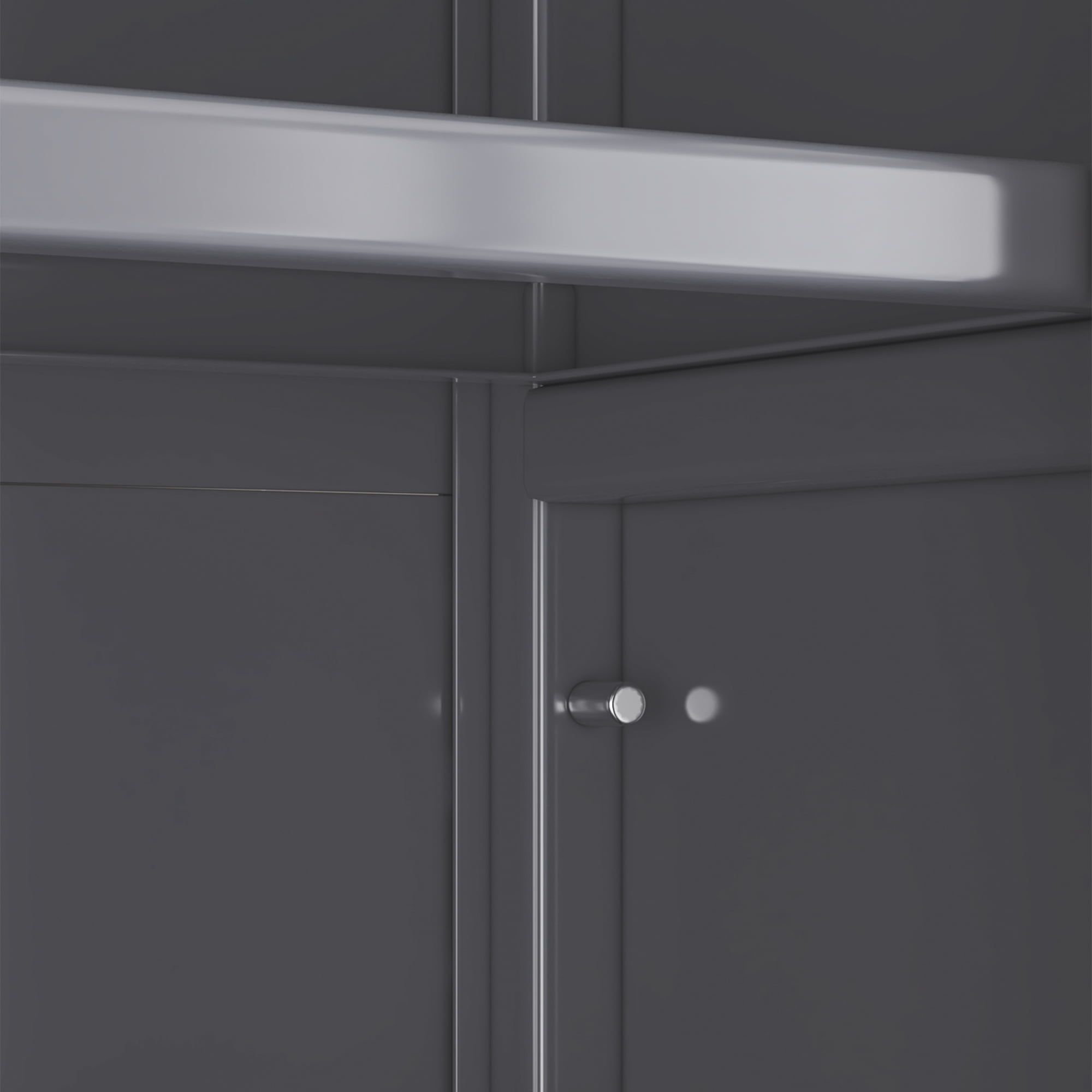 Royard Oaktree Metal Storage Cabinet with 2 Acrylic Glass Doors, 5-tier Kitchen Pantry Cupboard with Adjustable Shelves and Wheels, Tall Rolling Display Cabinet for Living Room Home Office, Black