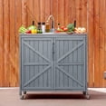 thumbnail image 4 of 39.4" Grill Cart with Sink, Outdoor Kitchen Island with 304 Stainless Steel Sink, Hose Hook Up & Faucet, Back Splash & 4 Wheels for Pizza Prep, 4 of 7