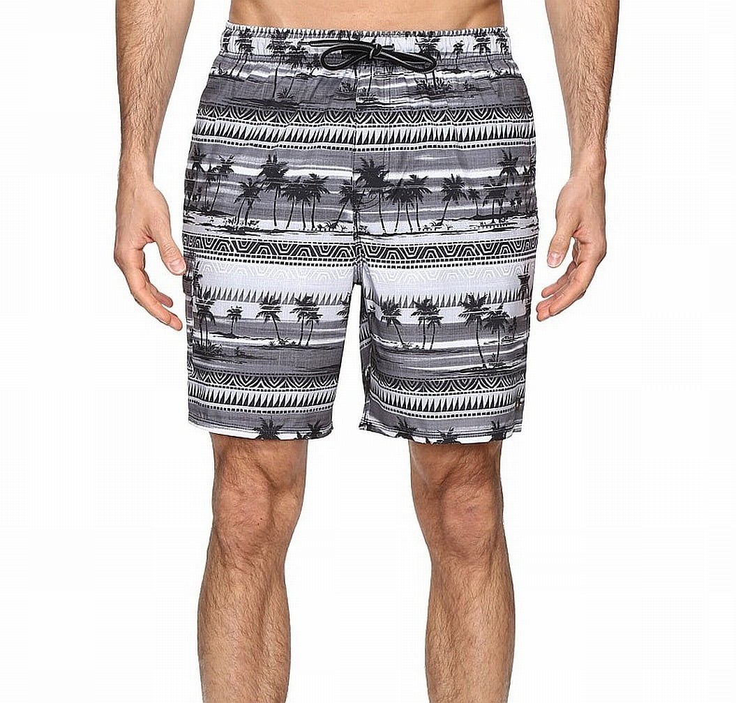 Quiksilver NEW Gray Mens Size Large L Printed Drawstring Trunks