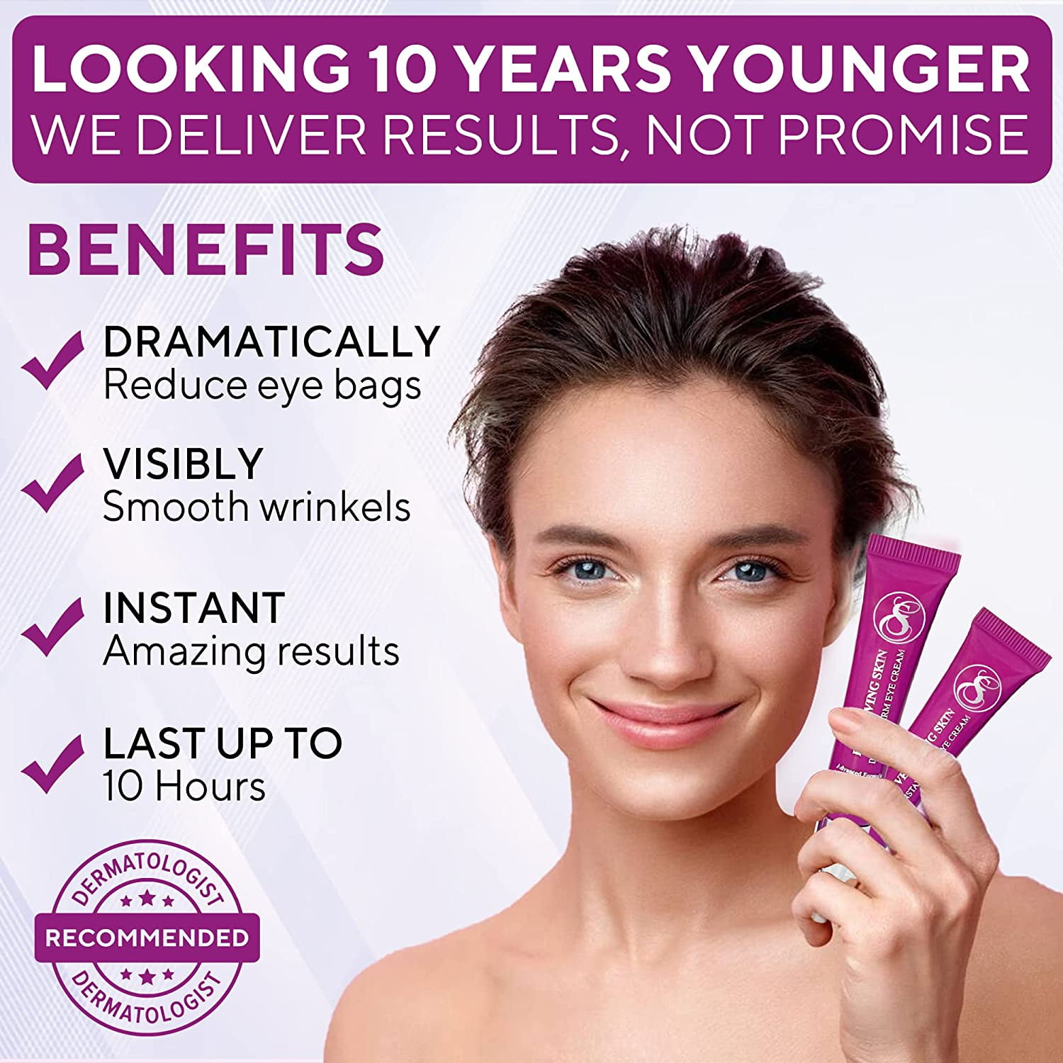 Instant Tightening Cream Helps Reduce the Appearance of Eye Puffiness & Eye Bags, Wrinkles & Fine Lines for 8 hours (12ml)