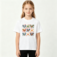thumbnail image 2 of Colorful Rooster Seamless Girls Graphic Tee, Cute Folk Art Farm 100% Cotton Kids Short Sleeve T-Shirt, 2 of 5