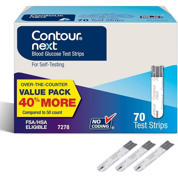 CONTOUR®NEXT Blood Glucose Test Strips, 70 Count