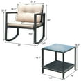 thumbnail image 4 of Gymax Set of 3 Rattan Rocking Chair Cushioned Sofa Unit Garden Patio Furniture, 4 of 7