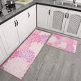 thumbnail image 2 of Pink Floral and Petal Pattern Kitchen Rugs Sets Of 2,Anti Fatigue Kitchen Mat Rugs Non Slip Washable,Decorative Kitchen Floor Mats for Kitchen,Sink,Laundry,17"x30"+17"x47", 2 of 7