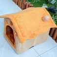 thumbnail image 5 of Foldable Dog and Cat House, Soft Plush Kennel Bed for Pets, Indoor Warm Puppy Cave with Non-Slip Base, Washable Cozy Pet Bed(Yellow, 15.74x17.71x17.71in), 5 of 9
