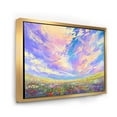 thumbnail image 3 of Gorgeous Clouds Over Colorful Flowers In Field 32 in x 24 in Framed Painting Canvas Art Print, by Designart, 3 of 5