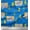 Medium Blue, variant on Soimoi Green polyester Crepe Fabric House,Animals & Tree Christmas Printed Fabric 1 Yard 42 Inch Wide