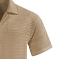 thumbnail image 4 of BLTIBY Mens Summer Outfits 2 Piece Set Casual Short Sleeve Button Down Shirts Loose Drawstring Shorts Mesh Vacation Loungwear Khaki S, 4 of 6