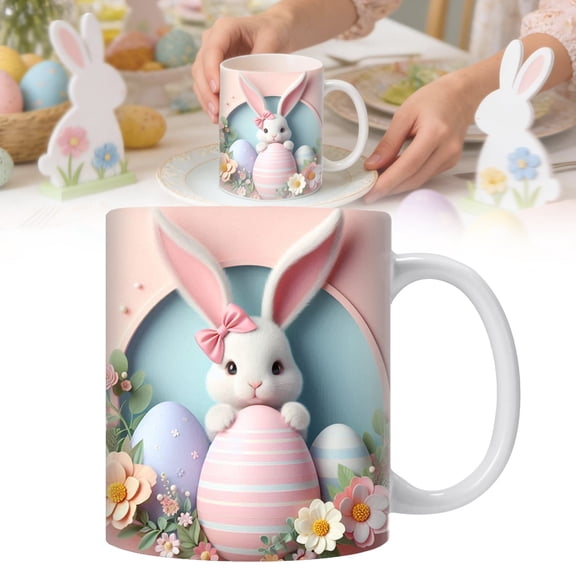 Insulated Water Bottle,Easter Coffee Mugs Cute Funny Leakproof Easter Bunny Cup Funny Coffee Mug For Home Bedroom Living Room Kitchen Dining Table Apartment School HolidayReusable Water Bottle