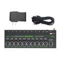 thumbnail image 2 of MIX1000 Low Noise 10 Channel Line Mixer, 10 Stereo Channel Mini Audio Mixer with RGB Light, 10 Input 1 Output, Stereo Mono Switching Mixer for Guitar Keyboard Drum Stage, 2 of 7