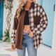 thumbnail image 5 of Puntoco Camisa a cuadros de un solo pecho para mujer Camisa de manga larga para mujer Abrigo de lana Chaqueta de gran tamaño Liquidación Puntoco Puntoco-2333, 5 of 9