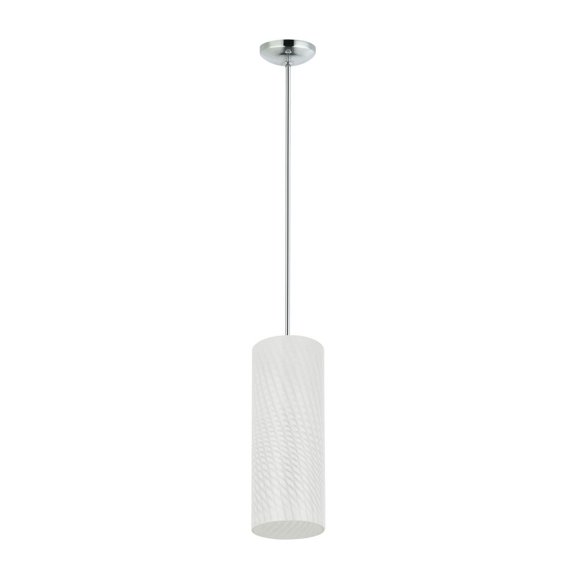 Swir- LED 1 - Light Chrome Steel Pendant Light
