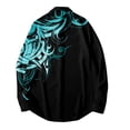 thumbnail image 2 of Camisas Para Hombre Manga Larga Negra Camisa de manga larga holgada de los hombres de la impresión digital 3d de la tendencia de la moda (Blue, XS), 2 of 4