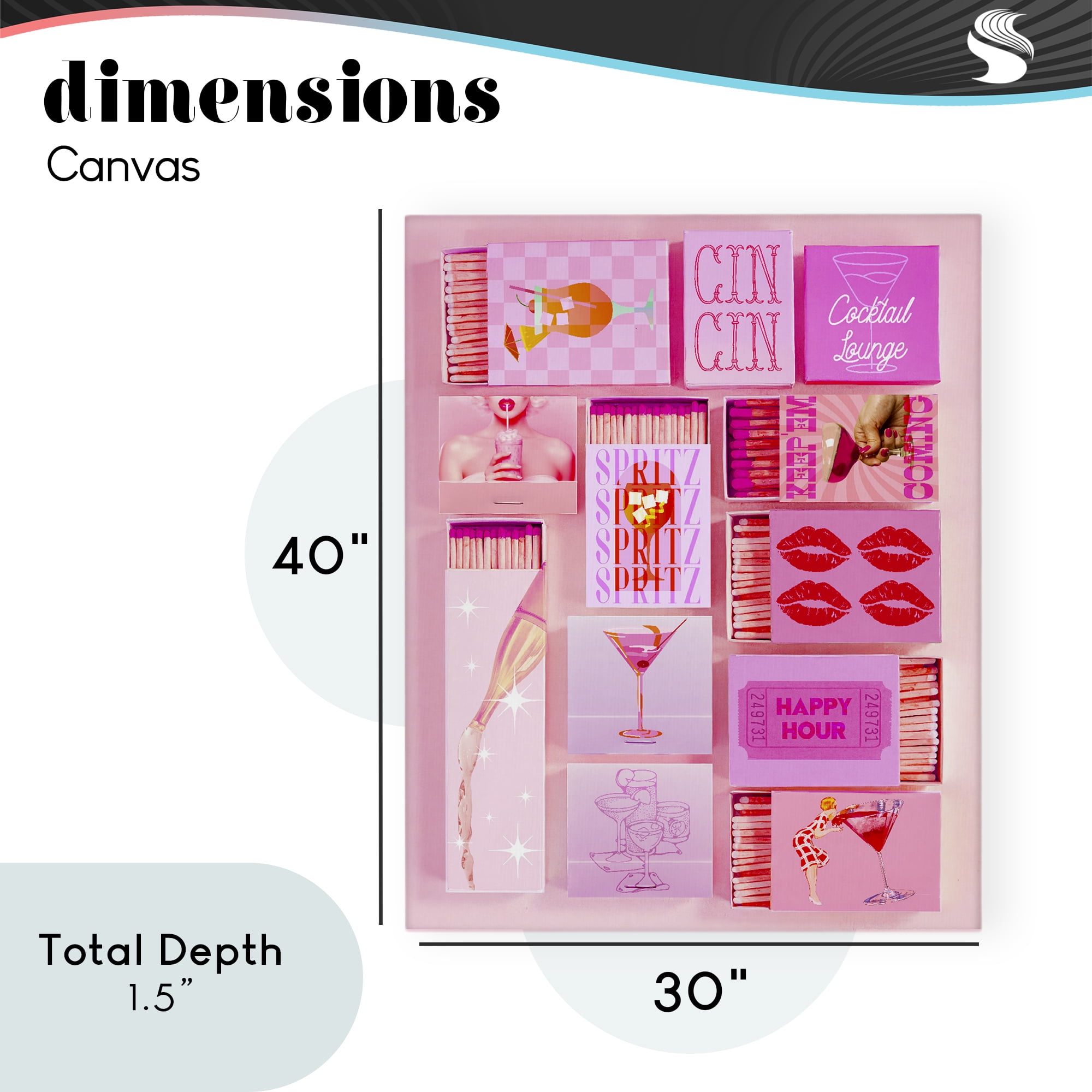 Feminine Glam Matches Canvas Wall Art, design by Lil' Rue