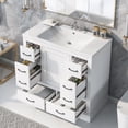thumbnail image 2 of EUROCO 36" Bathroom Vanity with Sink Combo,Modern Freestanding Bathroom Storage Cabinet with 6 Drawers,Adjustable Shelf and Multi-Functional Drawer Divider,White, 2 of 8