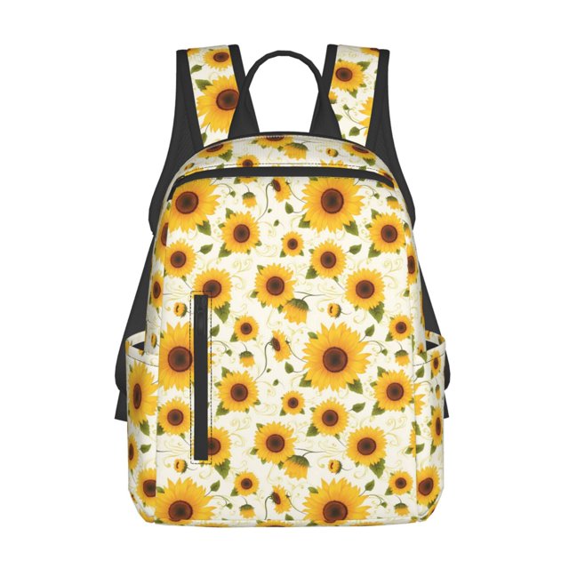 Disketp European-style Pattern Sunflower A Mochila Ligera e Impermeable, Mochila de Día Resistente para Viajes, Senderismo y Uso Diario para Hombre y Mujer