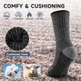 thumbnail image 3 of 5 Pair Winter Wool Hiking Socks Soft Comfy, Ribbed Cuff, Thick Toe - Men's Long-Sleeve Cotton Socks for Cold Weather, 3 of 6