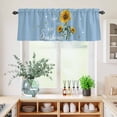 thumbnail image 5 of 3 Piece Kitchen Curtains and Valances Set Light Blue Sunshine Sunflower Cafe Curtains 24 Inch Length Pastoral Bees Farmhouse Floral Valance & Tier Curtain for Living Room Bedroom 54"x18"+27"x24"*2, 5 of 6