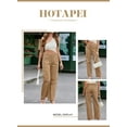 thumbnail image 4 of HOTAPEI Cargo Pants for Women Casual Mid Waist Jeans Wide Leg Pants Baggy Cargo Jeans With 4 Pockets US 4-18, 4 of 6