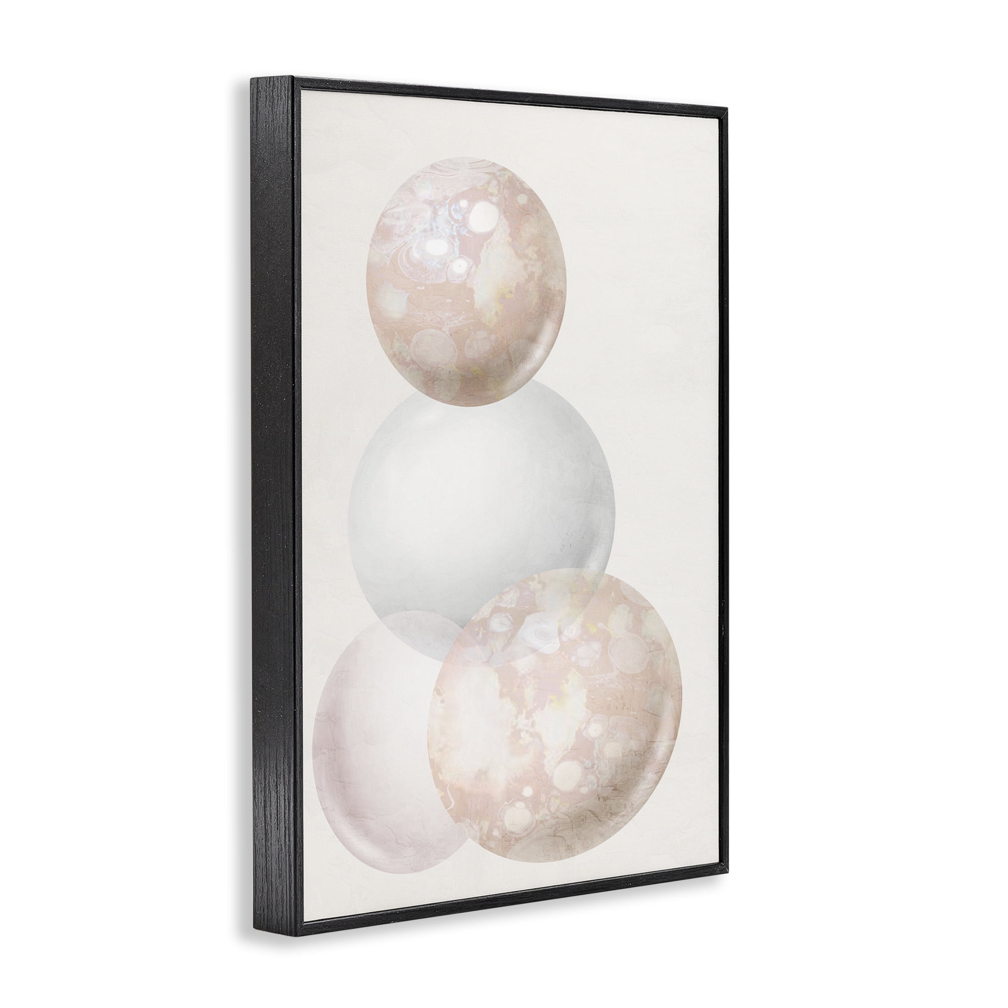 Stupell Industries Subtle Orbs Shapes Abstract Painting Black Framed Art Print Wall Art, 12 x 18