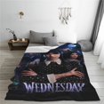 thumbnail image 4 of Manta de felpa de Wednesday Addams, ultra suave y acogedora, de lujo, para sofá cama, mantas de felpa cálidas y ligeras para todas las estaciones, 50 x 40 pulgadas, 4 of 6