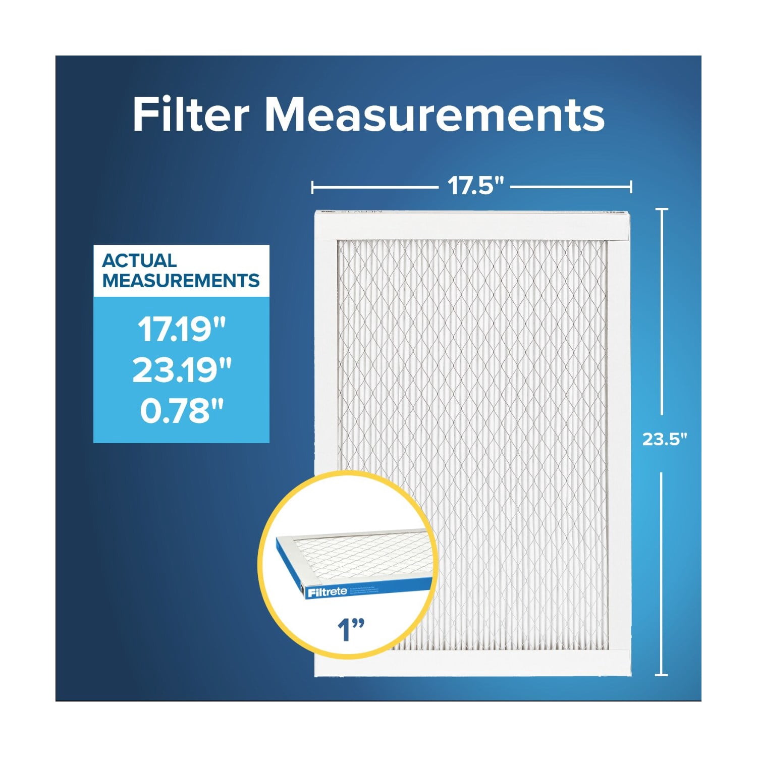 Filtrete 17.5x23.5x1 HVAC Furnace Air Filter, MPR 1900 MERV 13, Premium Allergen, Bacteria and Virus, 6 Pack