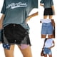 thumbnail image 5 of Txlixc Jeans cortos para mujeres, patrones estelares de rayas de agujeros rotos Txlixc  moda, 5 of 5
