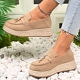 thumbnail image 5 of Wensltd Soled Loafers for Women Versatile Solid Color Spring and Fall Casual Shoes Slip on Loafers, 5 of 9