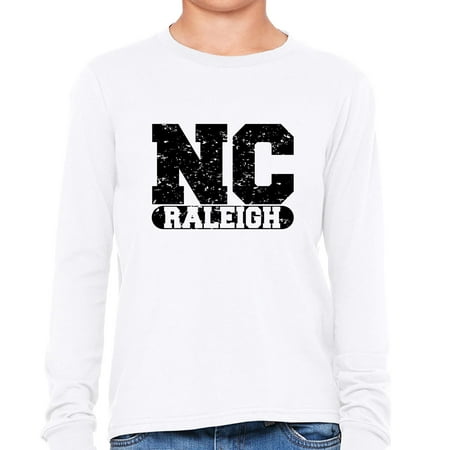 Raleigh, North Carolina NC Classic City State Sign Girl's Long Sleeve