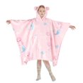 thumbnail image 1 of Marina Decoration Glow in the Dark Blanket Wearable Hoodie for Kids Girls Oversized Woven Fluffy Plush Soft Warm Cozy Flannel Fleece Hooded Sweatshirt with Giant Pocket, 110 x 75 cm Pink Mermaid, 1 of 9
