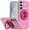 1, variant on For Samsung s26 Metal Diamond CD Pattern Design Matte Finished Hybrid with Rotational Ring [Car Mount Friendly] Case - Cats
