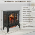 Innoflame 24" Electric Fireplace Projection Stove, Infrared Quartz