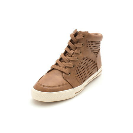Arizona Jean Co Mens Chios Hight Top Lace Up Fashion Sneakers, Cognac, Size