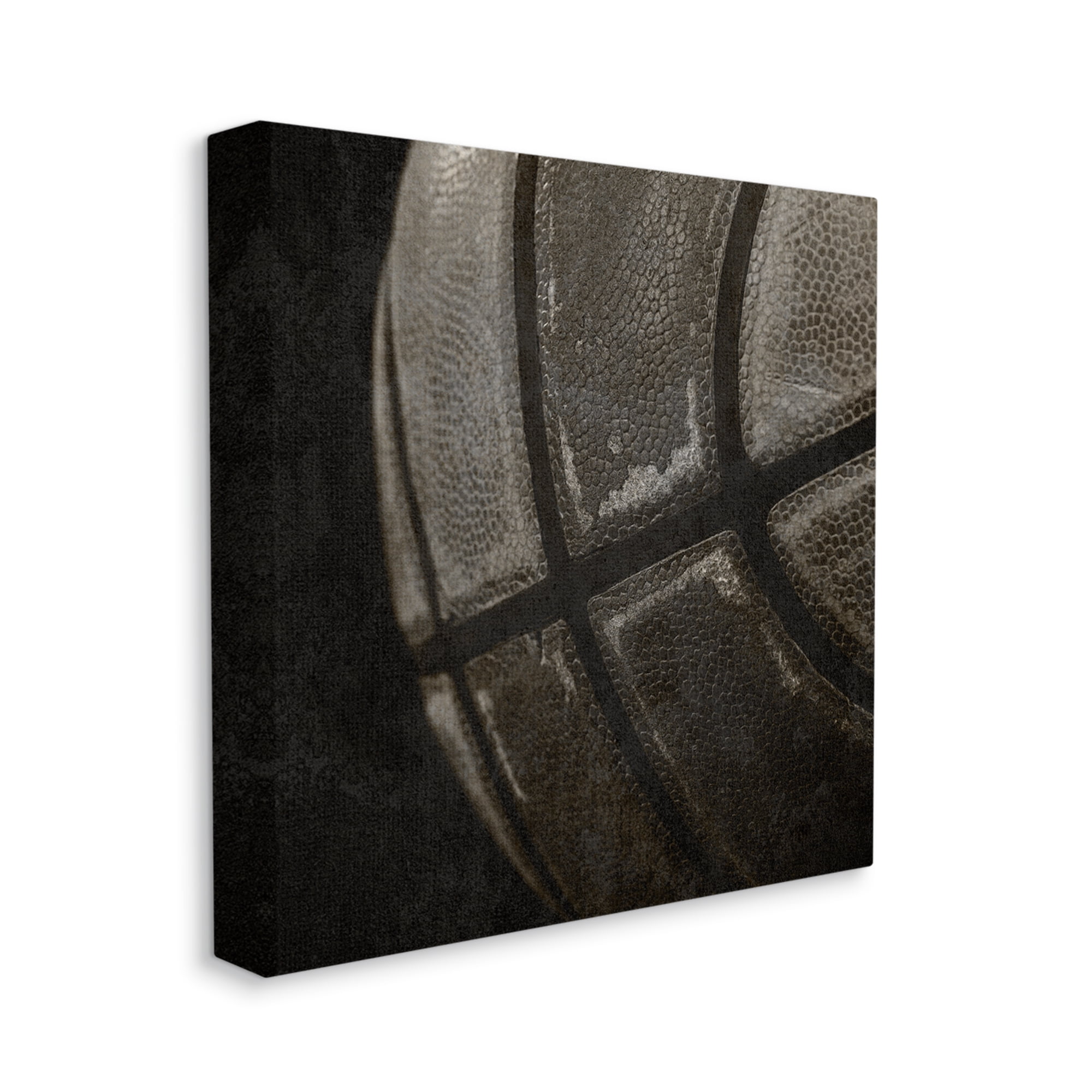 Stupell Industries Dark Basketball Photography Sports Photography Gallery Wrapped Canvas Art Print Wall Art, 24 x 24