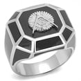 thumbnail image 1 of Alamode TK3282-9 Bague en Acier Inoxydable Poli avec Époxy en Jet pour Homme - Taille 9, 1 of 1