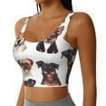 thumbnail image 2 of Salouo Happy Dog Faces Collage Print Sports Bras for Women,Womens Round Neck Sports Bra Workout Crop Tank Tops Padded with Built in Shelf Yoga Bra-Medium, 2 of 8