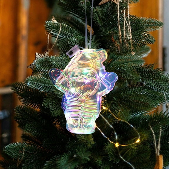 Chanana Christmas Window Lights Decorations, Christmas LED Light Up Ornaments Colorful Christmas Light Signs Christmas Tree Hanging Decorations for Xmas Tree Fireplace Indoor Decor