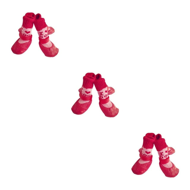 Billuyoard 4 piezas de zapatos reflectantes para mascotas, botas de lluvia para la nieve, conjunto de calcetines antideslizantes, medias de buena Type1 NO1