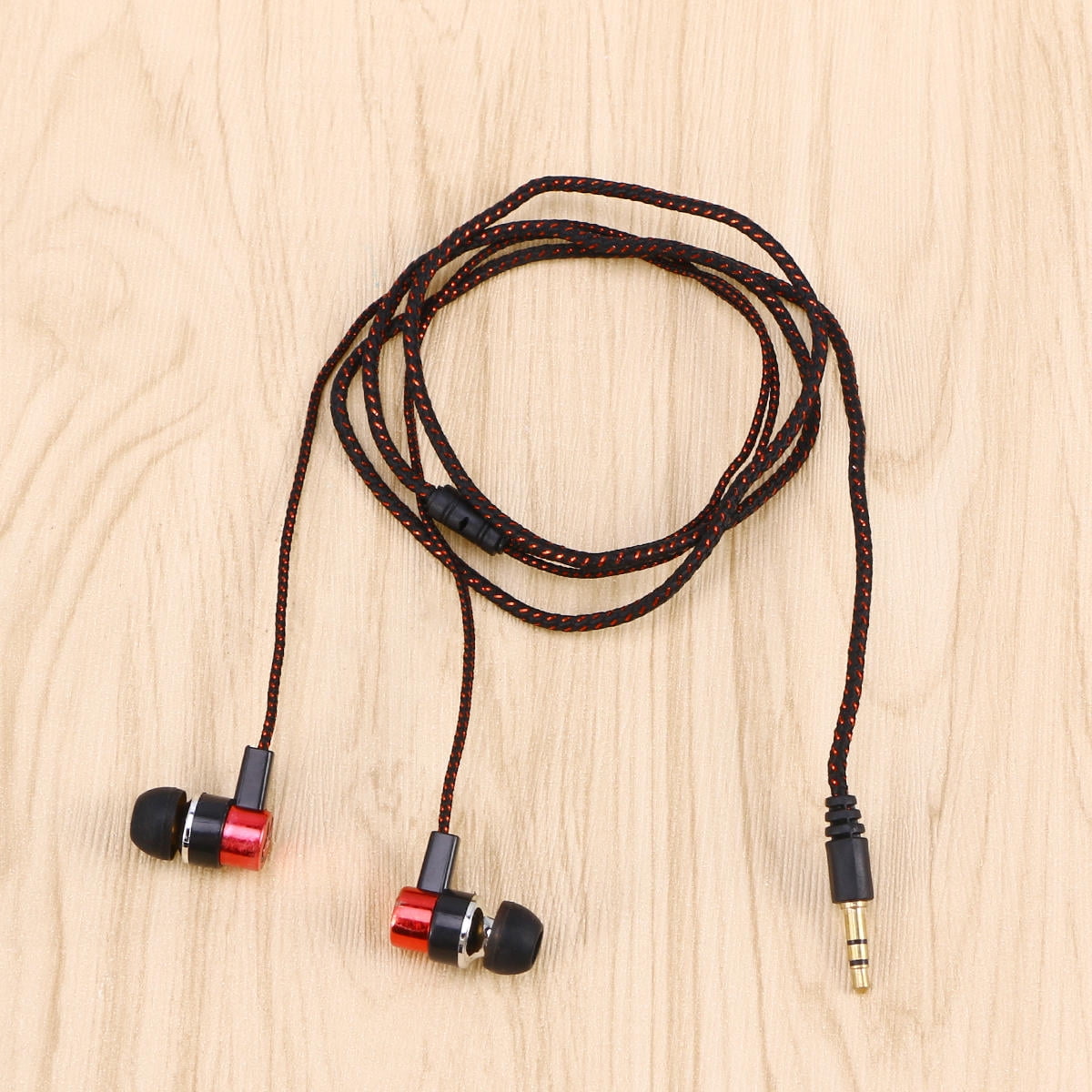 OULII Corded Earbuds In-ear Earphone with 3.5mm Plug Red Cloth 1Pcs