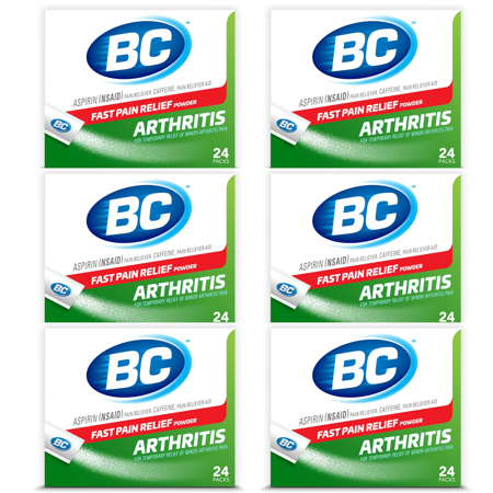 BC Pain Relief Powder, Arthritis Pain, 24 ct (6 Pack)