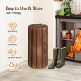 thumbnail image 5 of VINGLI 8ft L 22in W Wooden Garden Pathway, Roll Out Outdoor Walkway Flooring W/Steel Wire, Anti-Slip Texture, Ground Stakes, Fir Wood Pathway for Garden, Patio, Wedding, Beach, Party Decor, 5 of 7