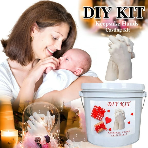 Usloyux under $5 Hand Casting Kits, DIY Plaster Hand Casting Kit, Keepsake Hand Molding Kit for Couples, Family Hand Casting Set, Memory Making Kit for Anniversary, Valentine's Day
