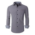 thumbnail image 2 of JTieacloth Casual Button Down Shirts Men's Long Sleeve Button Down Dress Shirts Business Casual Untucked Stretch Shirts Gray, 2 of 4