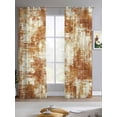 thumbnail image 2 of Brown Ombre Sheer Curtains 84 Inch Length 2 Panels Set for Living Room/Bedroom, Gradient Abstract Art Vintage Kitchen Curtains Grommet Semi-Sheer Curtains Drapes Voile Window Treatments 42"x84"x2, 2 of 7