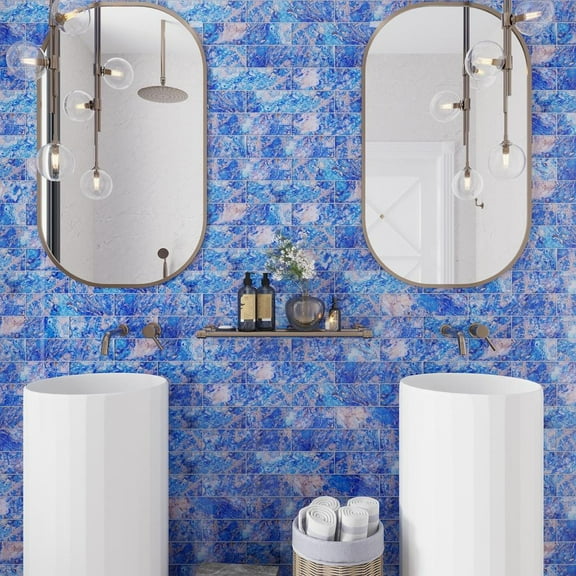 Carnelian 3 in. x 12 in. Glossy Cobalt Blue Glass Subway Wall and Floor Tile (5 sq. ft./case) (20-pack)