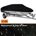 thumbnail image 3 of Labwork Boat Cover, 210D Oxford Fabric PU Coating, Suitable for 17-19ft V-Hull Tri-Hull Boats, Black, 3 of 6