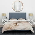 thumbnail image 3 of Designart "Delicate Marble Brown Abstract I" Abstract Bedding Covert Set - Abstract Marble Brown Abstract Bed Set With 2 Shams, 3 of 6