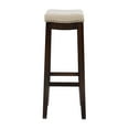 thumbnail image 3 of Linon Claridge Backless Wood Bar Stool, 32.25" Seat Height, Dark Walnut Finish with Beige Linen Fabric, 3 of 9
